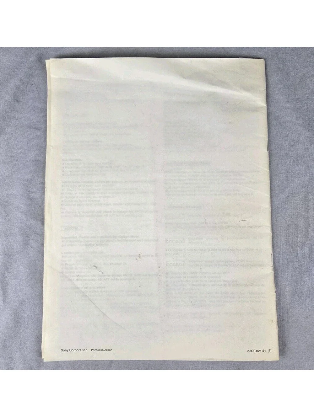 Sony ICF-2010 Radio Owners User Manual Original AM/FM/LW/MW/SW